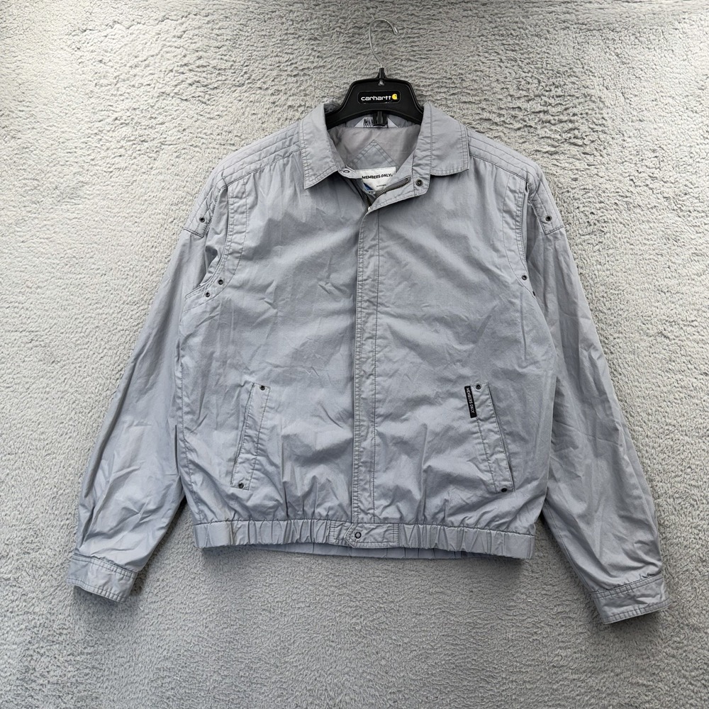 VTG 80s Members Only 40 Gray Cafe Racer Europe Craft Full Zip Bomber Jacket